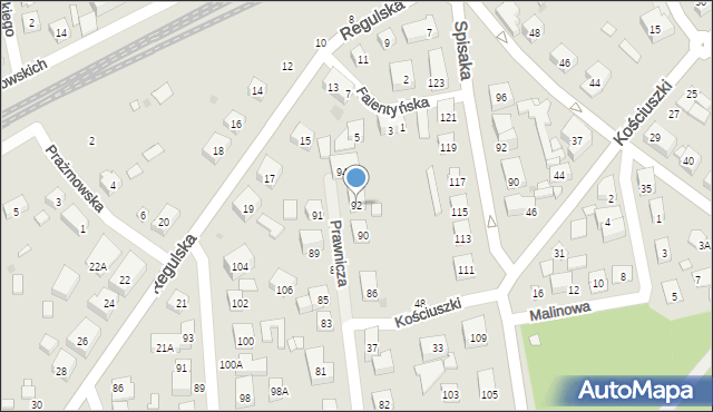 Warszawa, Prawnicza, 92, mapa Warszawy