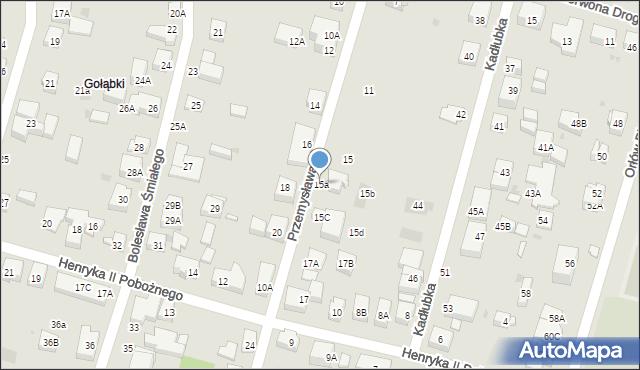 Warszawa, Przemysława II, 15a, mapa Warszawy