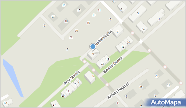 Warszawa, Przebiśniegów, 9, mapa Warszawy