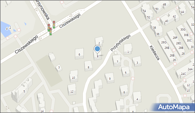 Warszawa, Przybylskiego Czesława, 4, mapa Warszawy