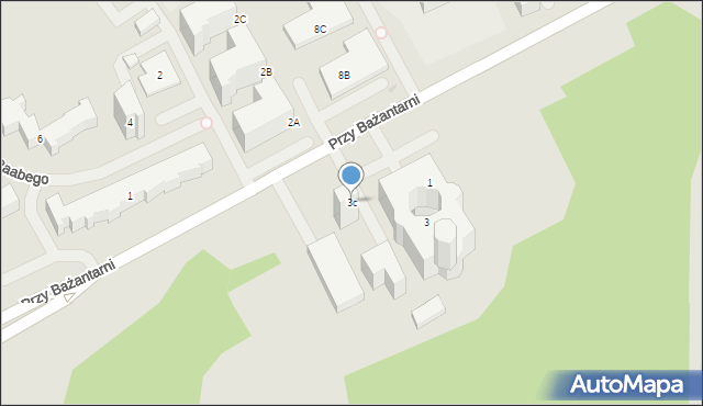 Warszawa, Przy Bażantarni, 3c, mapa Warszawy
