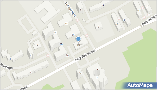 Warszawa, Przy Bażantarni, 8B, mapa Warszawy