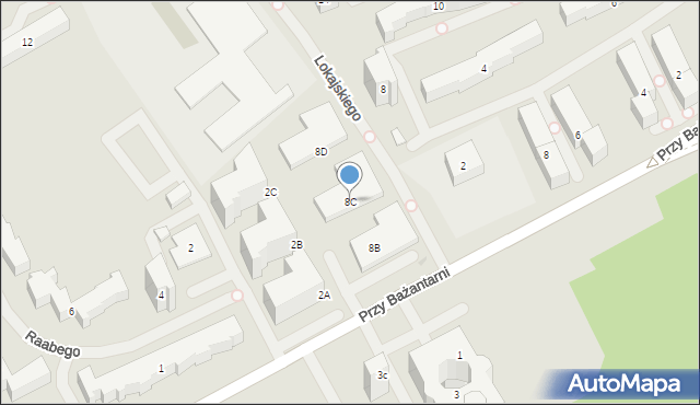 Warszawa, Przy Bażantarni, 8C, mapa Warszawy