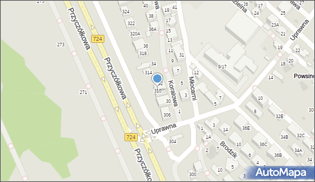 Warszawa, Przyczółkowa, 310, mapa Warszawy