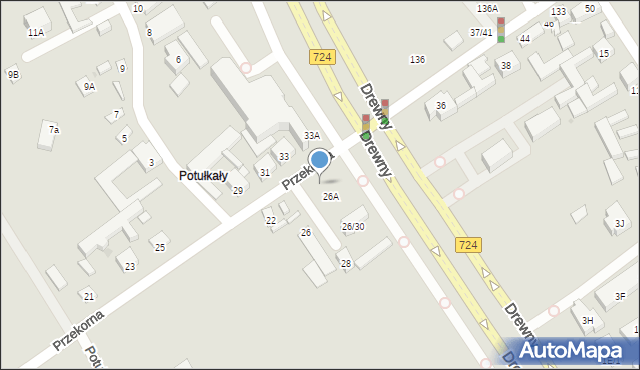 Warszawa, Przekorna, 30, mapa Warszawy