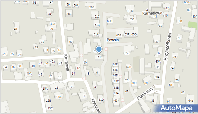 Warszawa, Przekorna, 61, mapa Warszawy