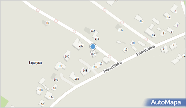 Warszawa, Prawdziwka, 16A, mapa Warszawy