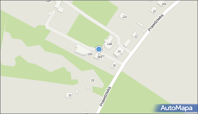 Warszawa, Prawdziwka, 26A, mapa Warszawy