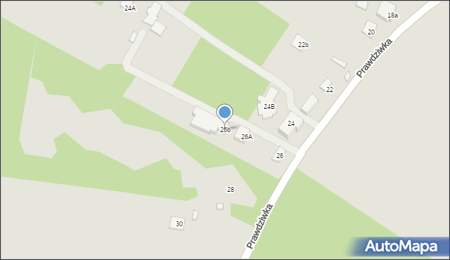 Warszawa, Prawdziwka, 26b, mapa Warszawy