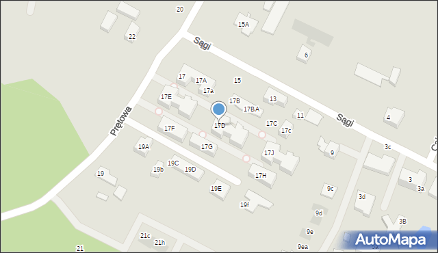Warszawa, Prętowa, 17D, mapa Warszawy