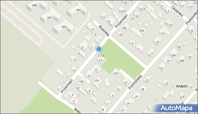 Warszawa, Przemian, 14A, mapa Warszawy
