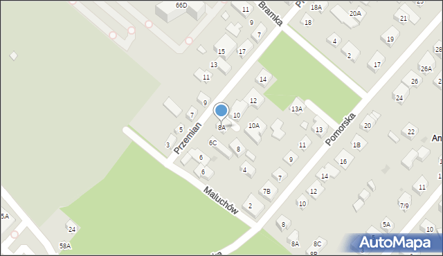 Warszawa, Przemian, 8A, mapa Warszawy