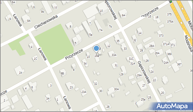 Warszawa, Przyrzecze, 10a, mapa Warszawy