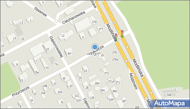 Warszawa, Przyrzecze, 16, mapa Warszawy