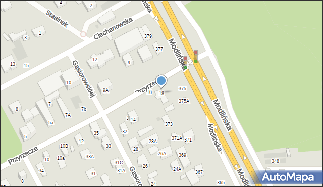 Warszawa, Przyrzecze, 18, mapa Warszawy