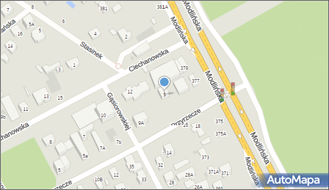 Warszawa, Przyrzecze, 9, mapa Warszawy