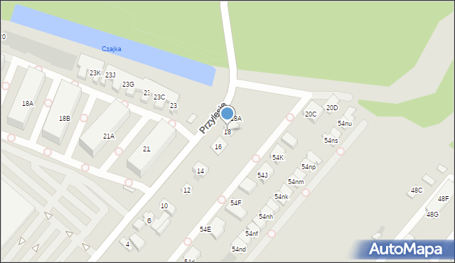 Warszawa, Przylesie, 18, mapa Warszawy