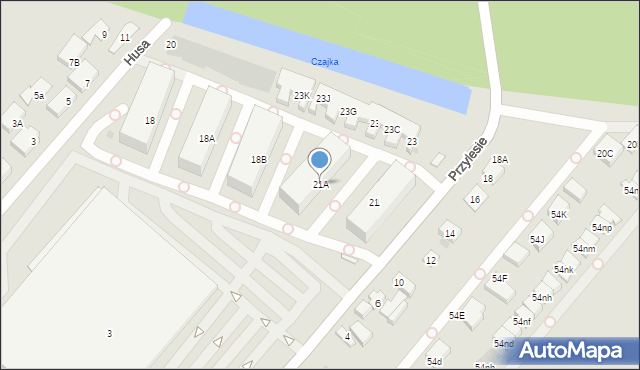 Warszawa, Przylesie, 21A, mapa Warszawy