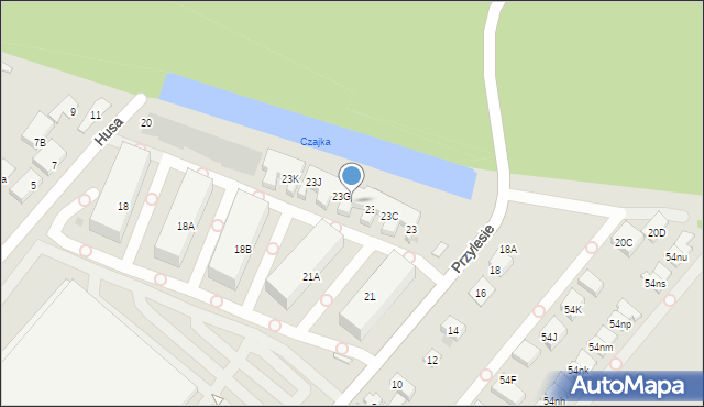 Warszawa, Przylesie, 23F, mapa Warszawy