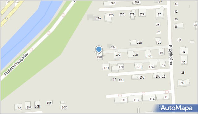 Warszawa, Przydrożna, 19D, mapa Warszawy