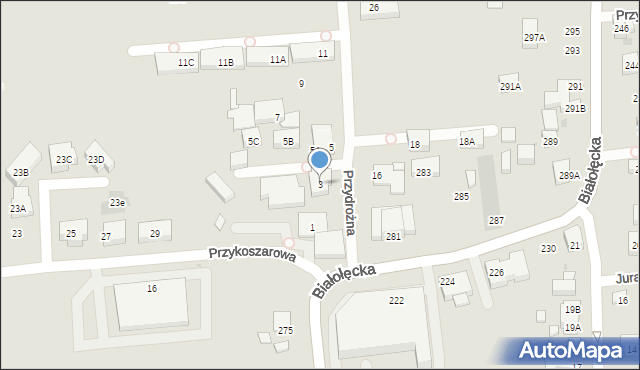 Warszawa, Przydrożna, 3, mapa Warszawy