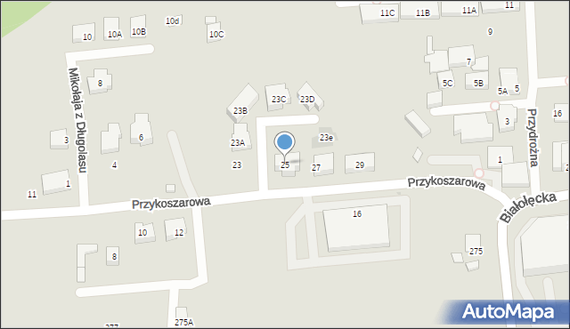 Warszawa, Przykoszarowa, 25, mapa Warszawy