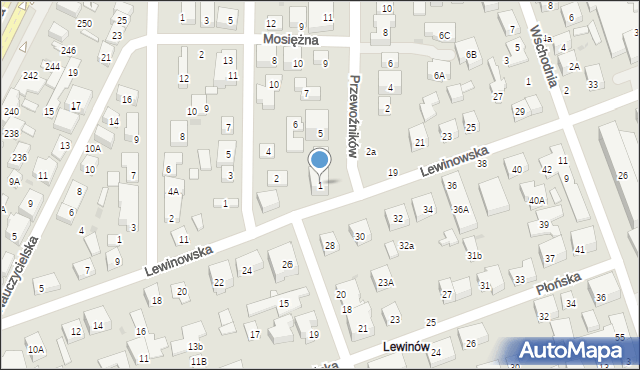 Warszawa, Przewoźników, 1, mapa Warszawy