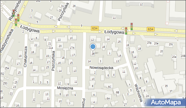 Warszawa, Przewoźników, 16, mapa Warszawy