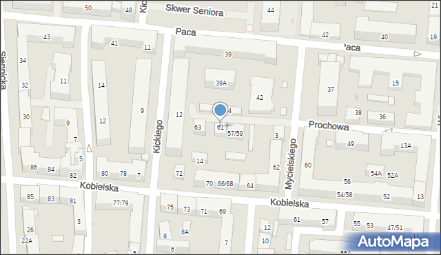 Warszawa, Prochowa, 61, mapa Warszawy