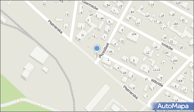 Warszawa, Przedświt, 1, mapa Warszawy