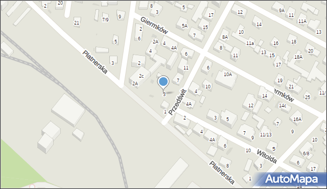 Warszawa, Przedświt, 3, mapa Warszawy