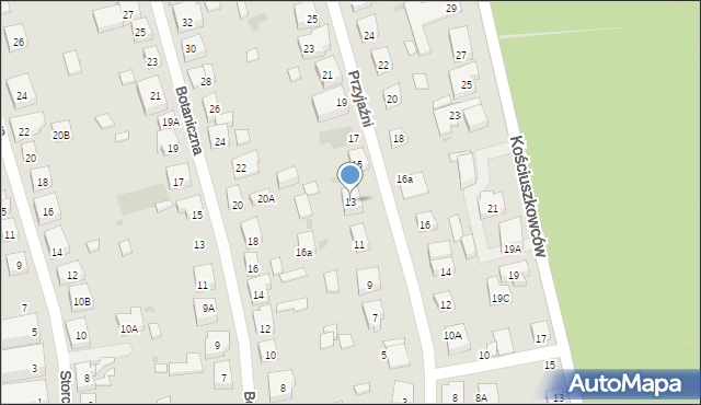 Warszawa, Przyjaźni, 13, mapa Warszawy