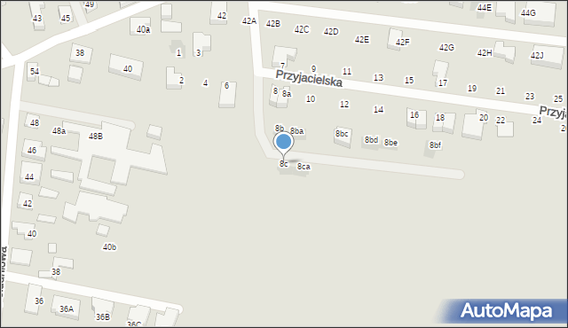 Warszawa, Przyjacielska, 8c, mapa Warszawy