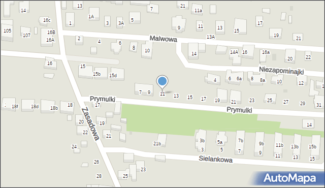 Warszawa, Prymulki, 11, mapa Warszawy