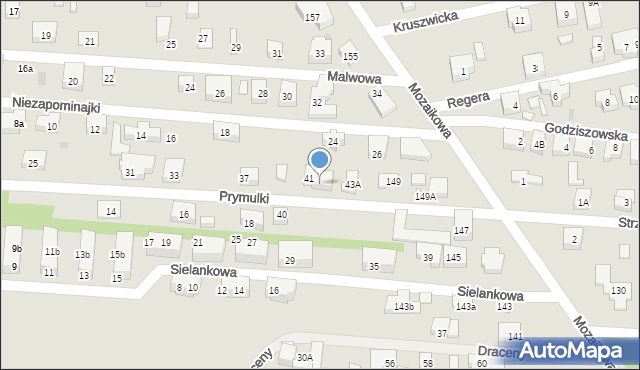 Warszawa, Prymulki, 43, mapa Warszawy