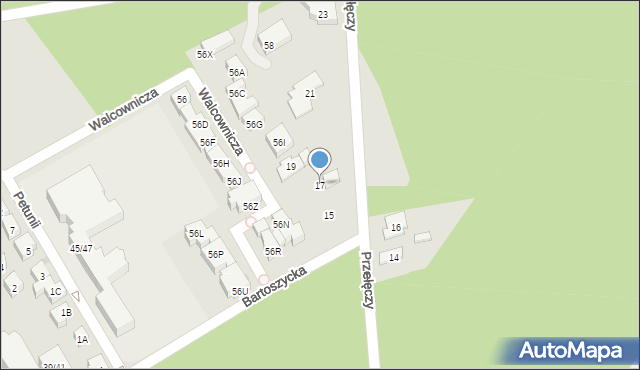 Warszawa, Przełęczy, 17, mapa Warszawy
