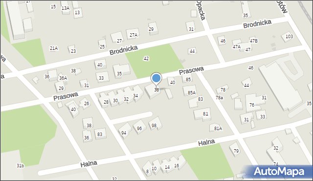 Warszawa, Prasowa, 38, mapa Warszawy