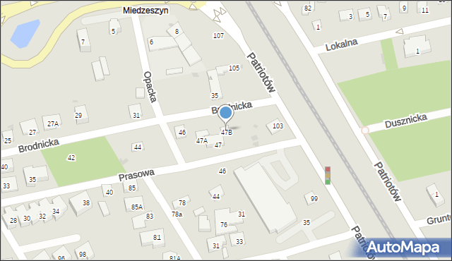 Warszawa, Prasowa, 47B, mapa Warszawy