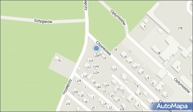 Warszawa, Przełęczy, 116, mapa Warszawy