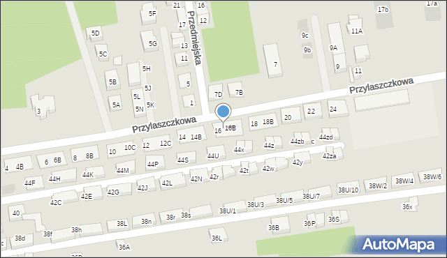 Warszawa, Przylaszczkowa, 16A, mapa Warszawy