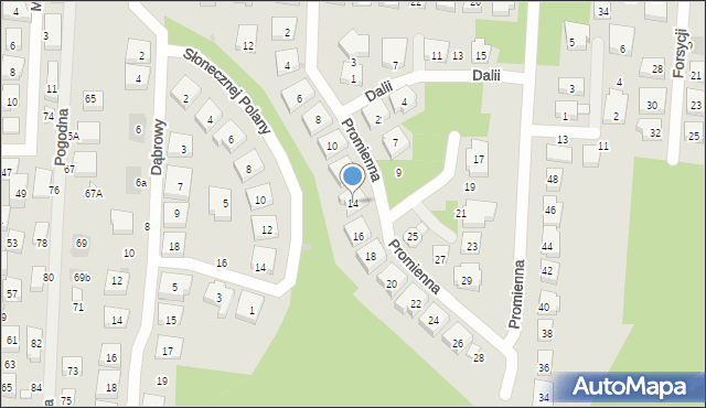 Warszawa, Promienna, 14, mapa Warszawy