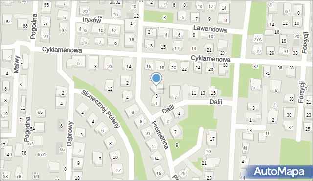 Warszawa, Promienna, 5, mapa Warszawy