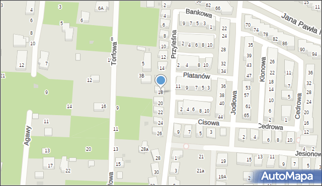Warszawa, Przyleśna, 18, mapa Warszawy