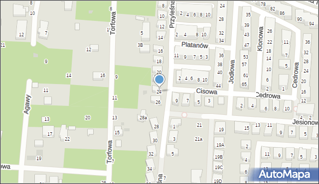 Warszawa, Przyleśna, 24, mapa Warszawy