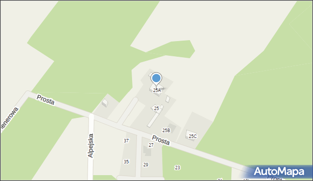 Warszawianka, Prosta, 25A, mapa Warszawianka