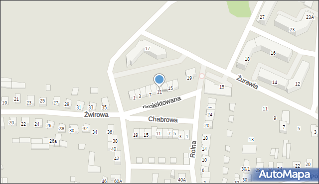 Wasilków, Projektowana, 11, mapa Wasilków