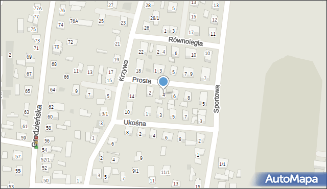 Wasilków, Prosta, 4, mapa Wasilków