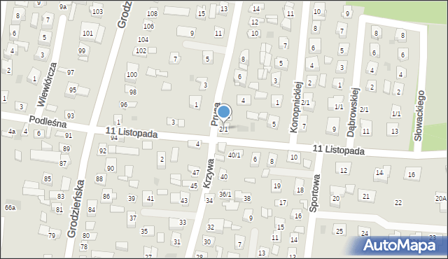 Wasilków, Prusa Bolesława, 2/1, mapa Wasilków