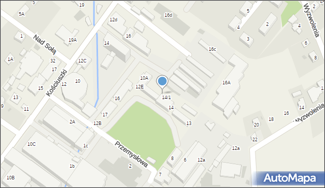 Węgierska Górka, Przemysłowa, 14/2, mapa Węgierska Górka