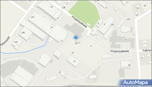 Węgierska Górka, Przemysłowa, 1A, mapa Węgierska Górka